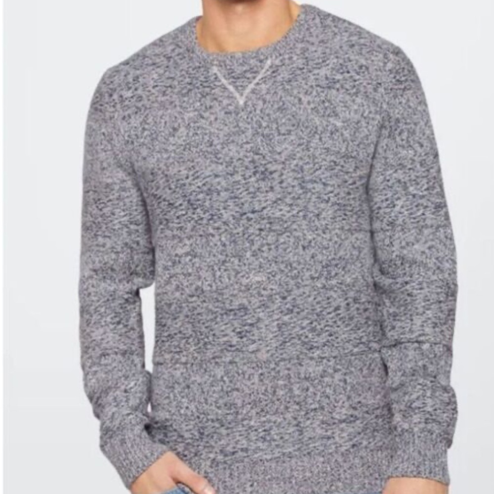 Even Tide Shaun Mixed Rope Yarn Stripe Crewneck Sweater Teal Green